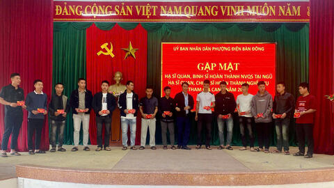 Phường Điện Bàn Đông tổ chức gặp mặt quân nhân hoàn thành nghĩa vụ quân sự năm 2026