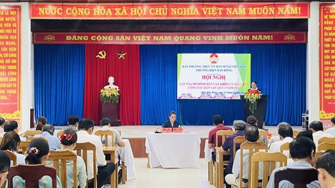 Ban thường trực UBMTTQVN phường Điện Bàn Đông tổ chức hội nghị lan toả mô hình dân vận khéo và giao ban công tác dân vận quý 3 năm 2026.