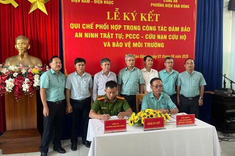 Ký kết Quy chế phối hợp đảm bảo ANTT tại Khu công nghiệp Điện Nam – Điện Ngọc