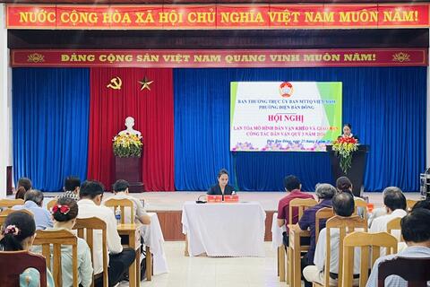 Ban thường trực UBMTTQVN phường Điện Bàn Đông tổ chức hội nghị lan toả mô hình dân vận khéo và giao ban công tác dân vận quý 3 năm 2026.